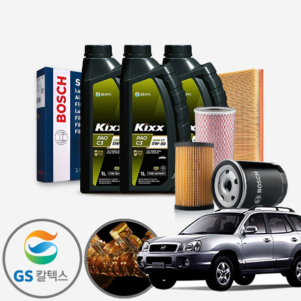 싼타페(00~05) 2.7(LPG)(가솔린) KIXX PAO 합성엔진오일 필터세트 KPT-104 cs01021