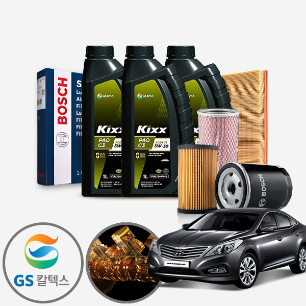 그랜져HG(11~14) 2.4(가솔린GDI) 가솔린 킥스파오 5W30 합성엔진오일 필터세트 5리터 a2409+o182 KPT-1040063 cs01037