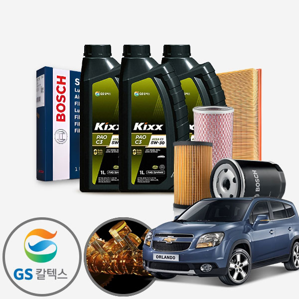 올란도 2.0(LPG)(가솔린) KIXX PAO 합성엔진오일 필터세트 KPT-104 cs03026