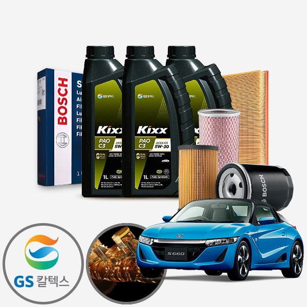 S660(15~) 가솔린 킥스파오 5W30 합성엔진오일 필터세트 3리터 유니습식+IPO-409 KPT-1041920 cs40008