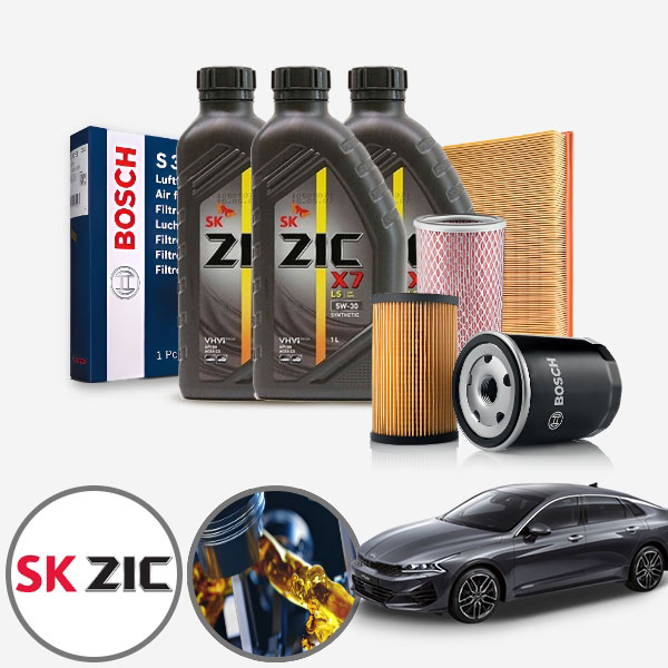 K5(2020) 2.0 가솔린 지크 X7 LS 5W30 엔진오일 필터세트 5통+a3020+o365 KPT-125 cs02068