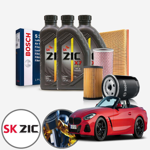 Z4(G29)(19~) 20i 가솔린 지크 X7 LS 5W30 엔진오일 필터세트 6통+흡기+오일필터 KPT-125 cs06059