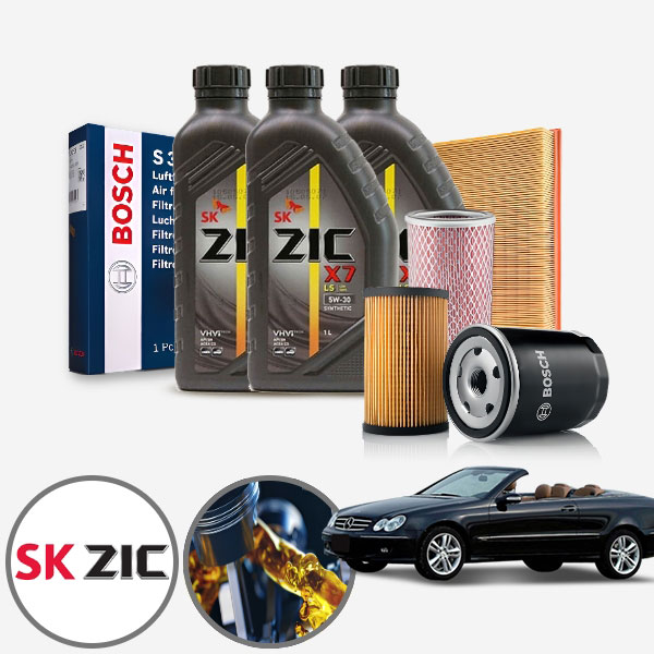 CLK클래스 가솔린 지크 X7 LS 5W30 엔진오일 필터세트 통+흡기+오일필터 KPT-125 cs07025