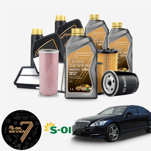 S500 M273 가솔린 세븐골드 5W30 5W40 합성엔진오일 필터세트 9리터 IPA-P308+IPEO-702 ONL-0151015 cs07011